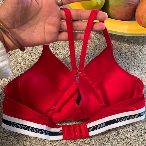 TOMMY HIlFIGERShape Bra 34B Red-blue-White like new - Picture 3 of 14